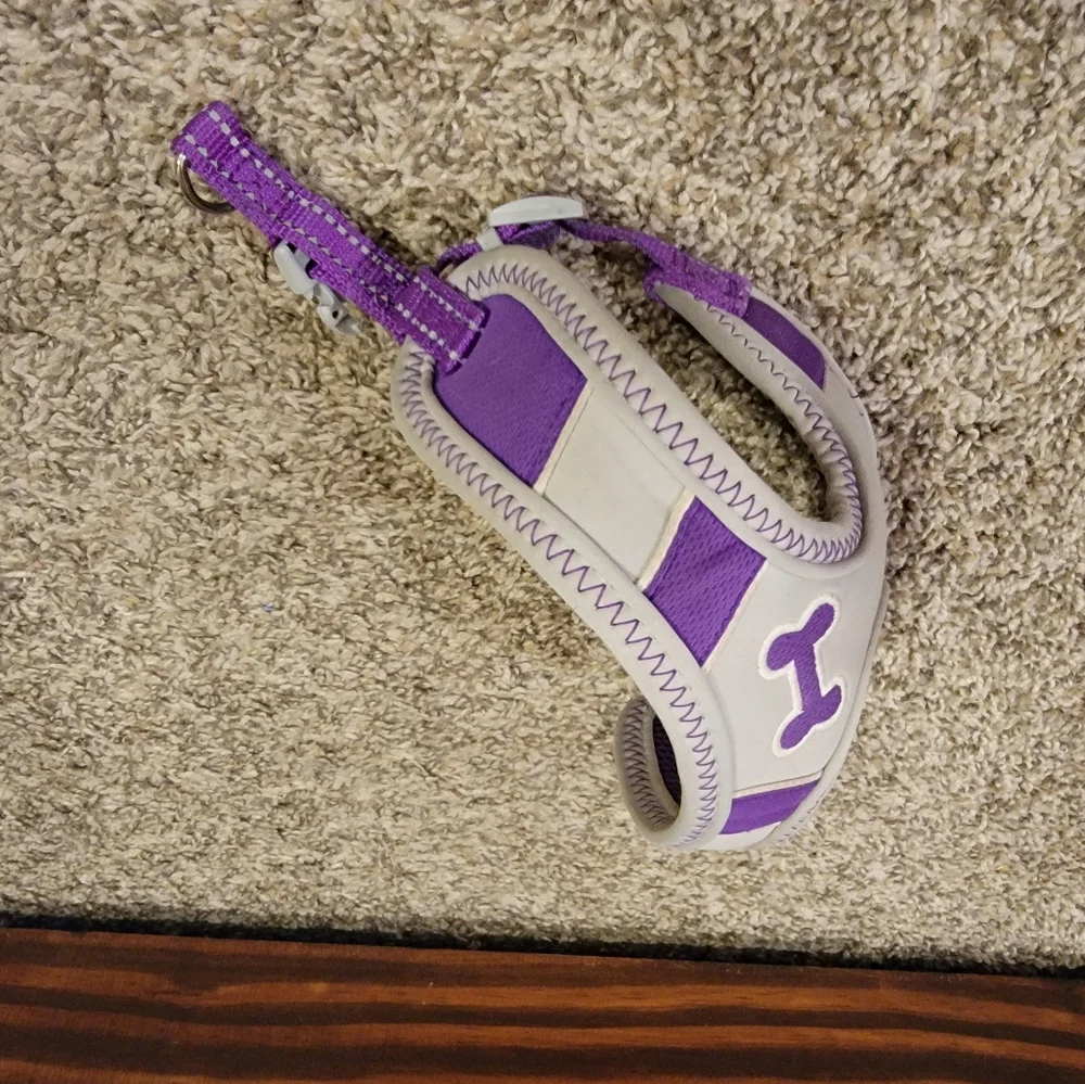 Purple and Gray Small Dog Harness